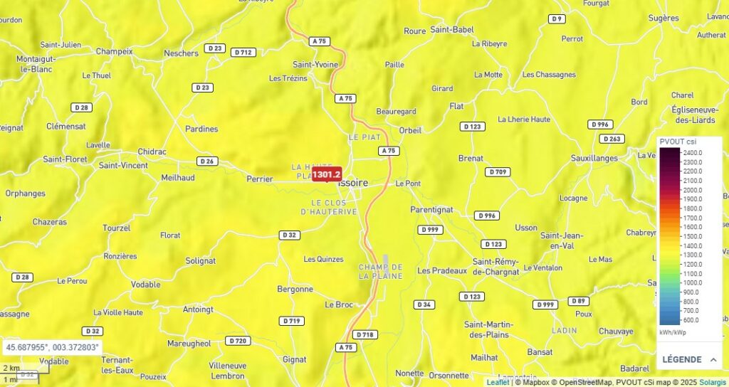 Potentiel solaire à Issoire (63)