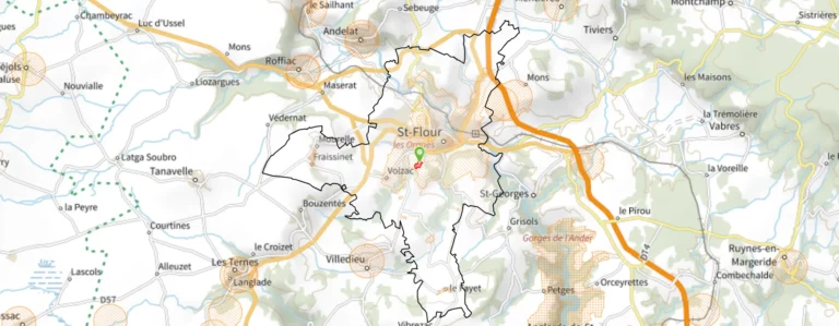 Saint-Flour : cartographie des servitudes d'utilités publiques pouvant concerner l'installation photovoltaïque