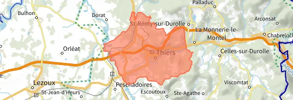 Thiers et les panneaux solaires, zone d'installation