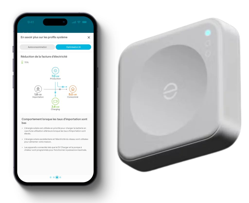 Application Enlighten Enphase sur un portable et boîtier IQ Energy Router pour le pilotage de charge photovoltaïque